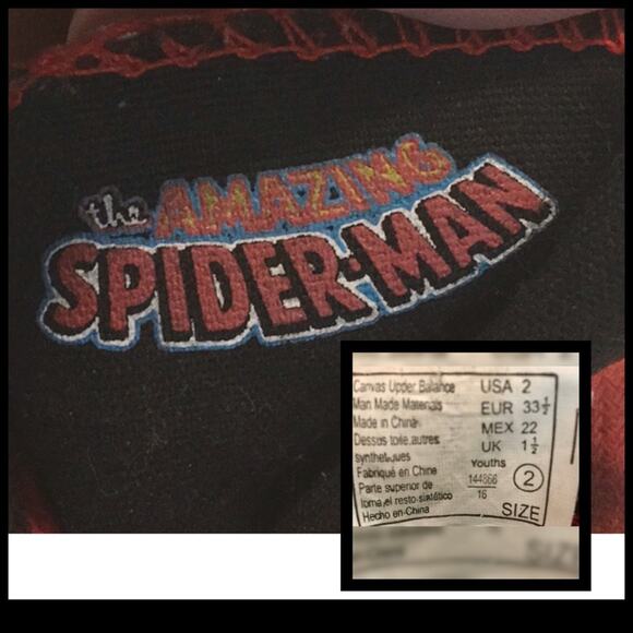 MARVEL SPIDER-MAN HIGHTOP SNEAKERS SIZE 2 UNISEX - Picture 7 of 8